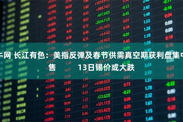 大牛网 长江有色：美指反弹及春节供需真空期获利盘集中抛售          13日锡价或大跌